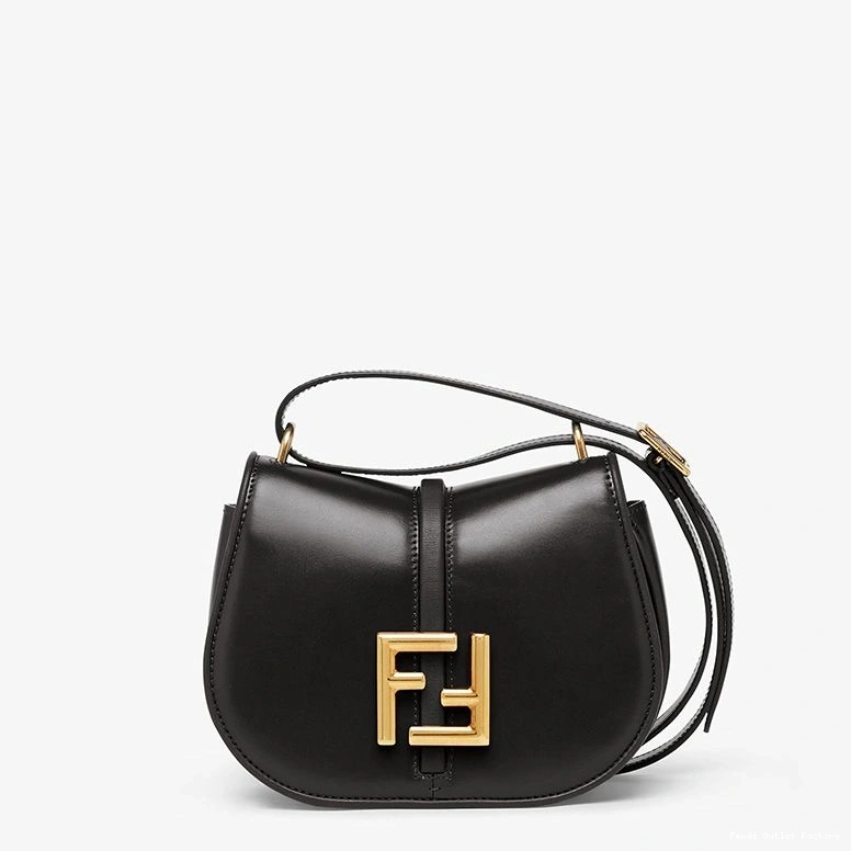 Cheap HOT Leather Fendi Mini In C'mon Bag Black Calf 0824